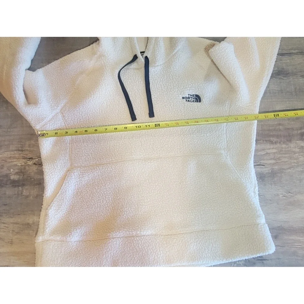 The North Face Jacket Womens Large White Campshire Sherpa Fleece Pullover Hoodie